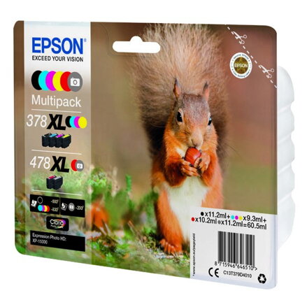 Epson originál ink C13T379D4010, 378XL+478XL, CMYK, 1x10.2ml, 2x11.2ml, 3x9.3ml, Epson