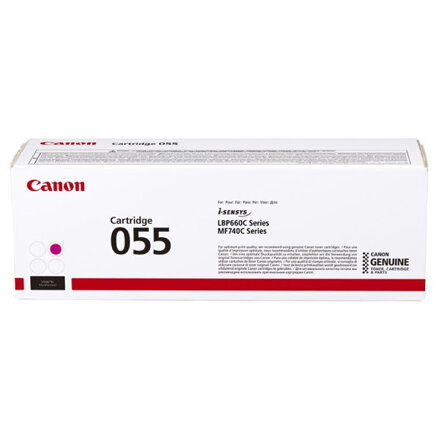 Canon originál toner 055M, magenta, 2100str., 3014C002, Canon MF742Cdw, MF744Cdw, MF746Cx, LBP663Cdw, LBP664Cx, O, purpurová