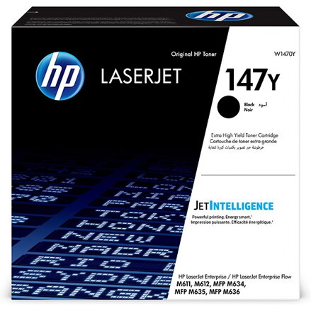 HP originál toner W1470Y, black, HP 147Y, HP, čierna