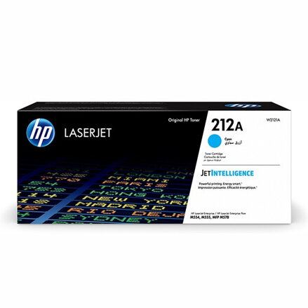 HP originál toner W2121A, cyan, 4500str., HP 212A, HP Color LaserJet Enterprise M554dn, M555dn, M555x, O, azurová