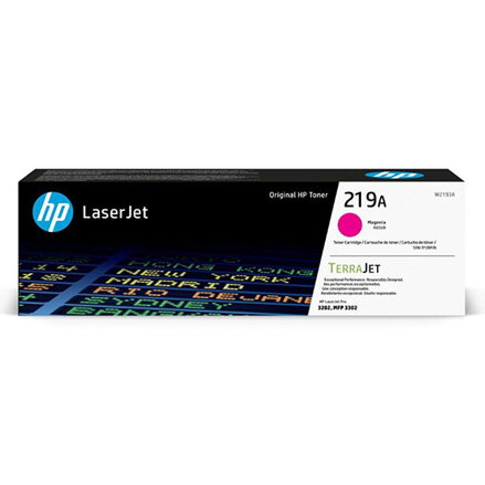 HP TerraJet originál toner W2193A, HP 219A, magenta, 1200str., purpurová