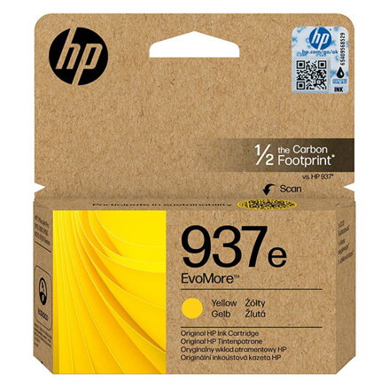 HP originál ink EvoMore 4S6W8NE, HP 937e, yellow, 1650str., žltá