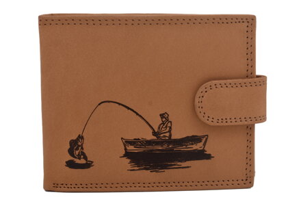 Pánska peňaženka MERCUCIO natural vzor 70 rybár v loďke 2911927