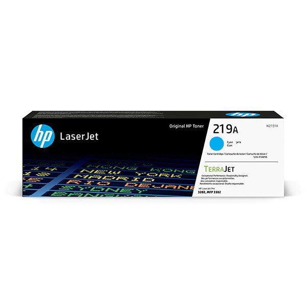 HP TerraJet originál toner W2191A, HP 219A, cyan, 1200str., azurová