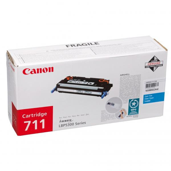 Canon originál toner CRG711, cyan, 6000str., 1659B002, Canon LBP-5300, O, azurová